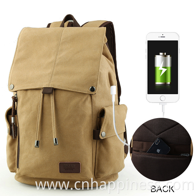 Large leisure outdoor business hiking bags backpacks carry on travel computer vintage canvas backpack